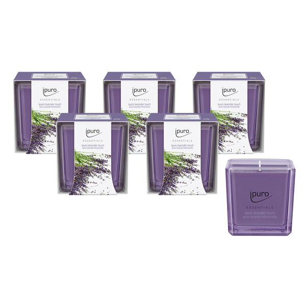 Scented candle ESSENTIALS lavender touch, set of 6
