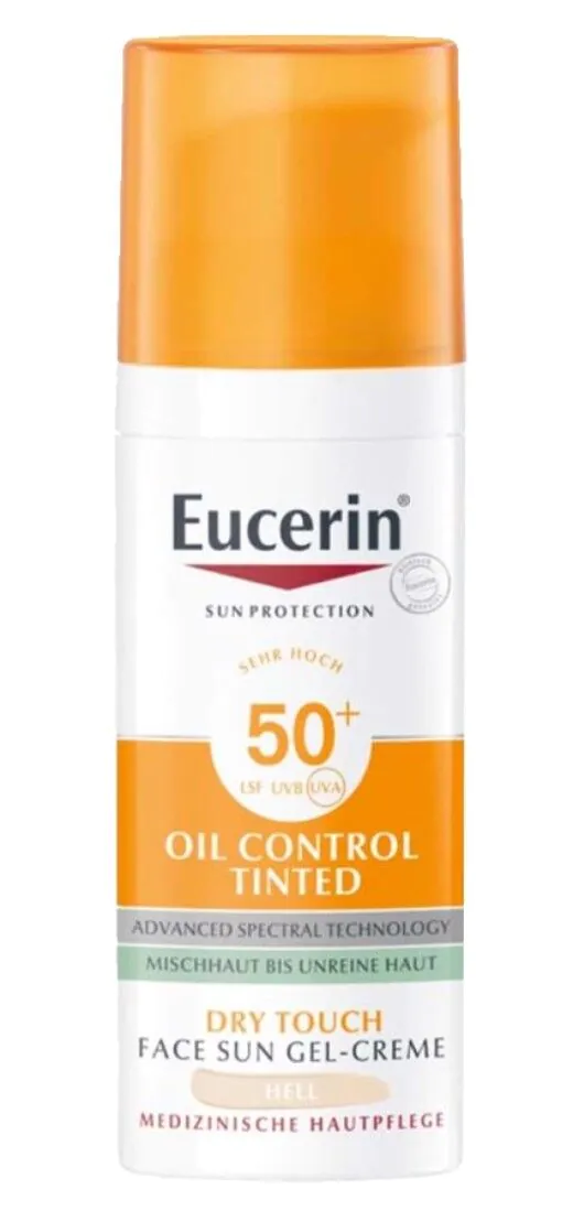 Eucerin Oil Control SPF50+ Dry Touch Żel-krem ochronny ultralekki koloryzujący