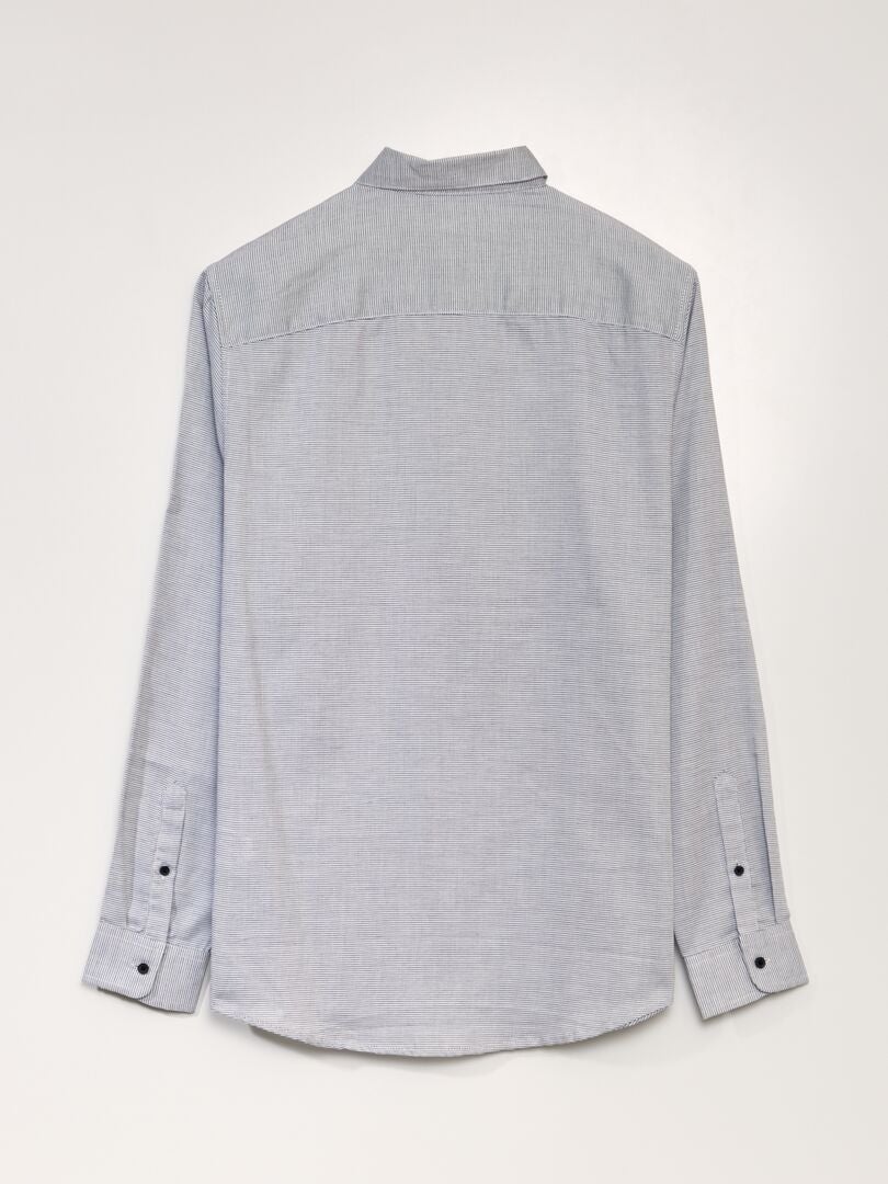 Camisa de algodón dobby de corte regular - AZUL