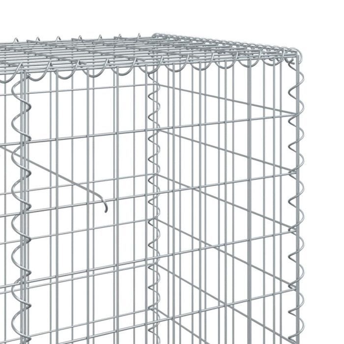vidaXL Gabionkorf met deksel 600x50x100 cm gegalvaniseerd ijzer, gabionmuur, gabion keermuur, hekwerk 3295147