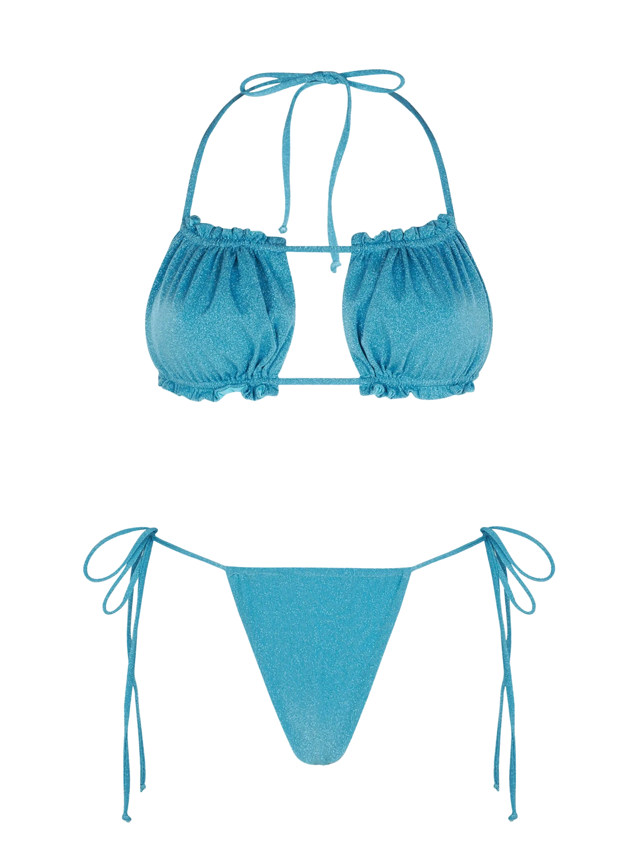 Dames lurex bandeau bikini