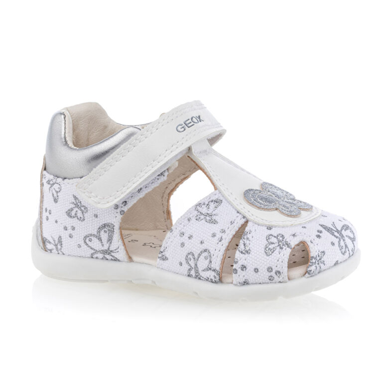 Sandalias blancas para bebé niña / zapatos de punta abierta