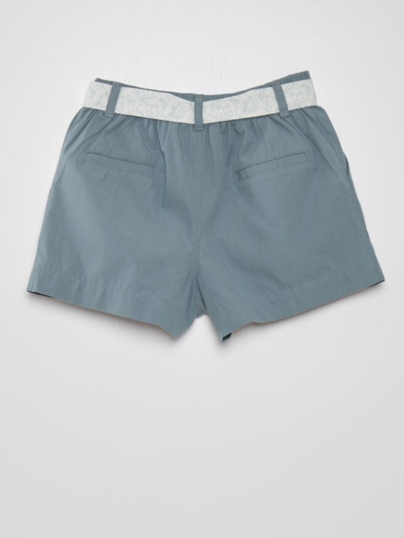 Effen katoenen shorts - WIT