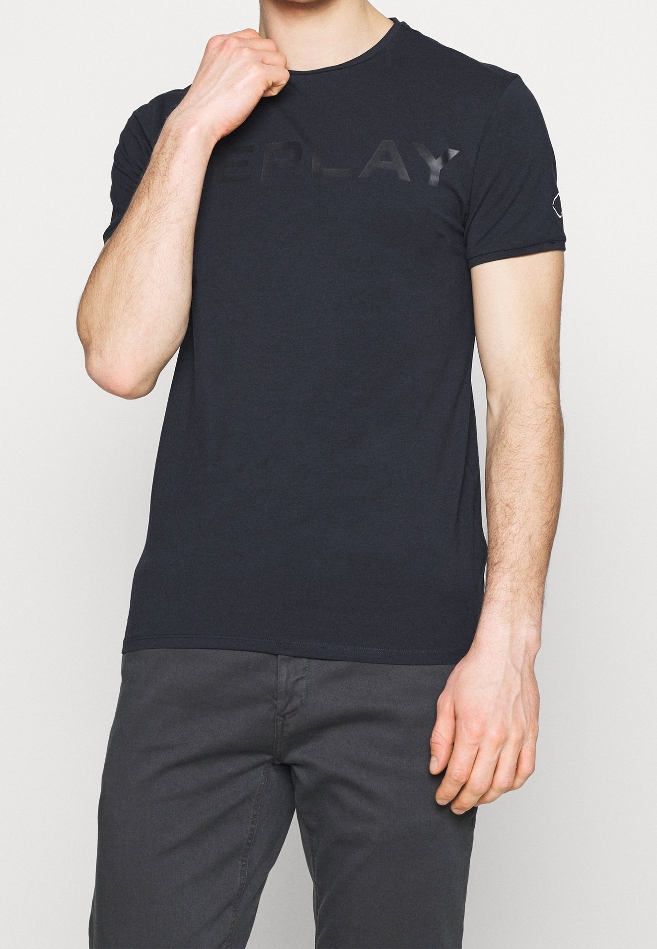 Camiseta Replay Print - azul escuro