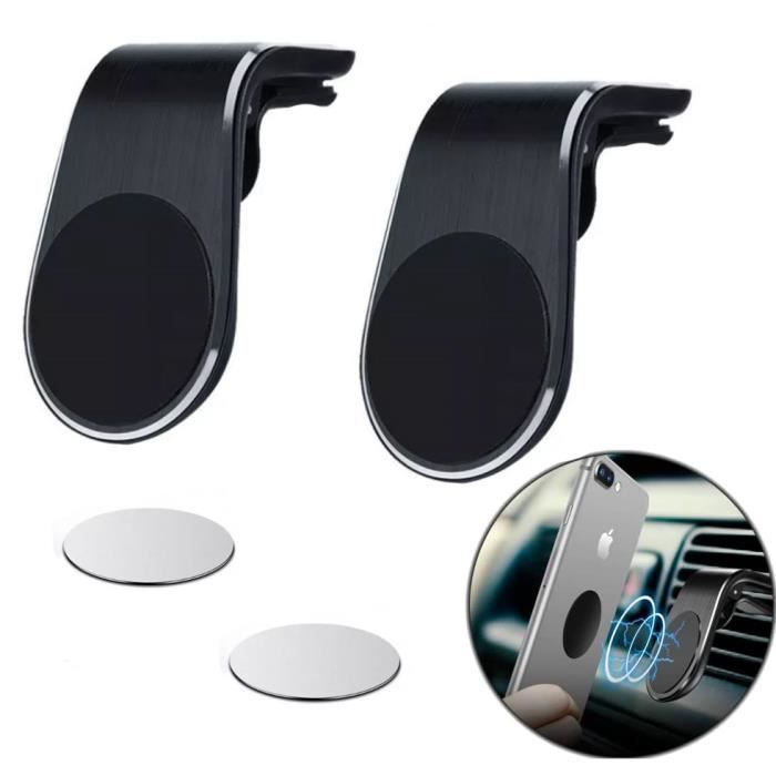 Tikawi x2 Universele magnetische autotelefoonhouder (Samsung / iPhone / enz.) voor montage in het ventilatierooster - Zwart