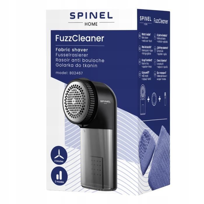 Rasoir anti bouloches - Spinel Home - FuzzCleaner - 2 modes - Tête inox - Hauteur réglable
