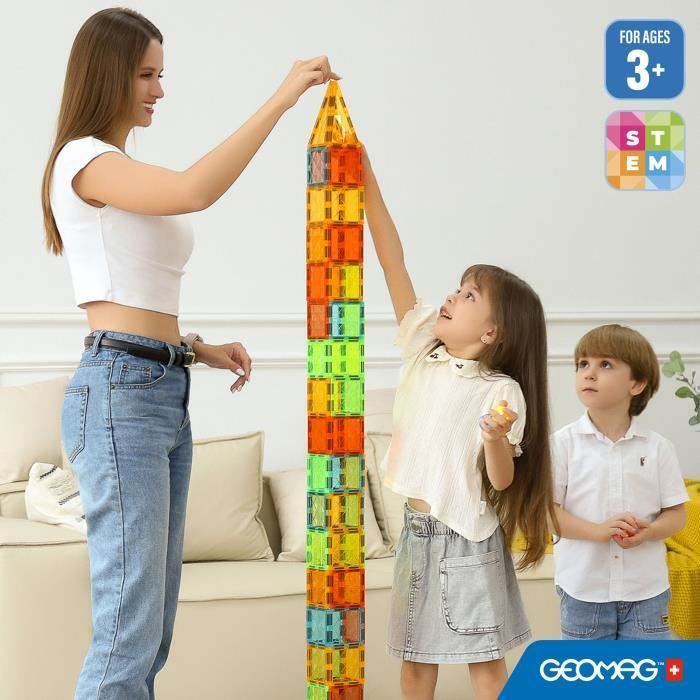 Magnetische tegels - GEOMAG - Tegels Gems 4101 - 32 stuks - Geometrische vormen - Kristaleffect