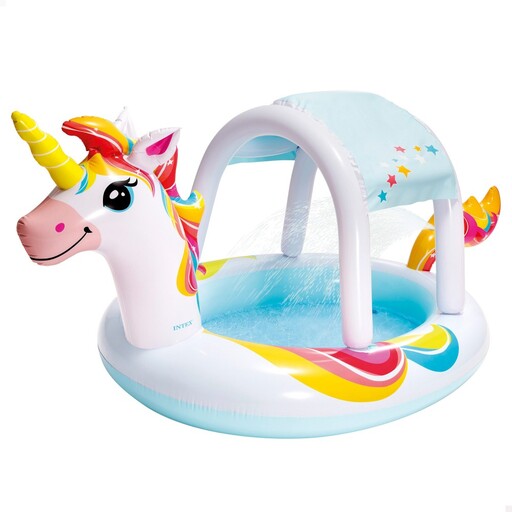Piscină Intex Unicorn cu acoperiș detașabil și aspersor cu apă