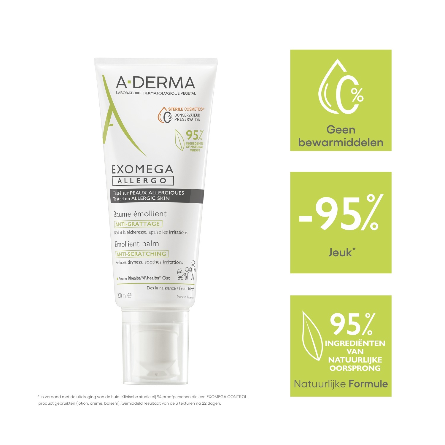 A-DERMA Balm Exomega Allergo minkštinamasis balzamas - 200 ml