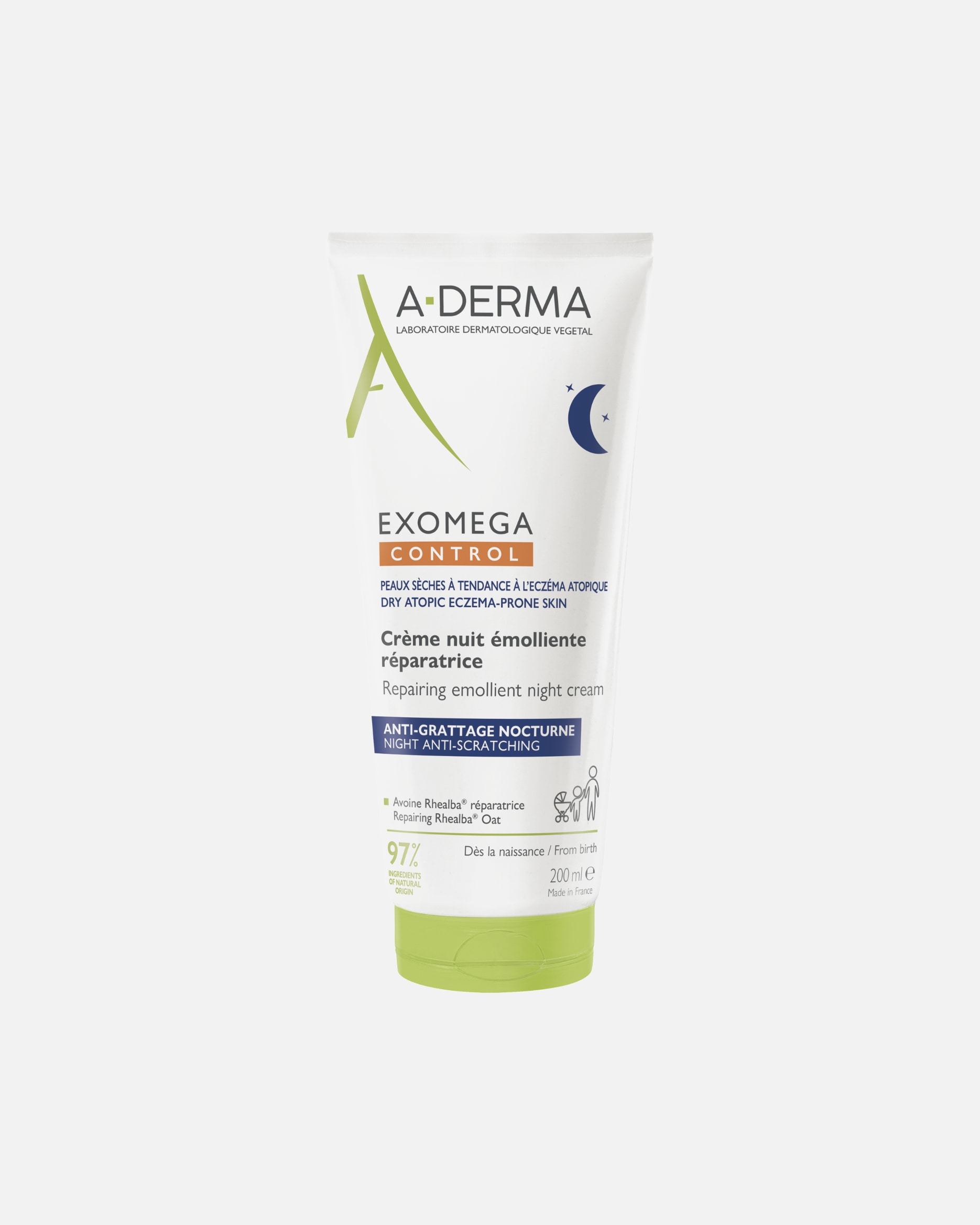 A-DERMA Neurodermatitis Care Exomega Control obnavljajuća hidratantna noćna krema – 200 ml