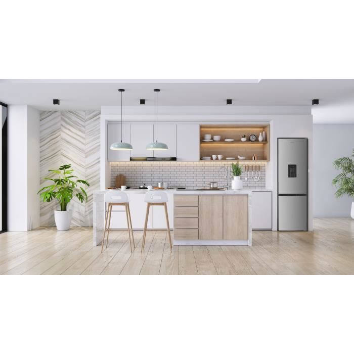Frigorífico-congelador combinado GEDTECH GCB262SL Plata - Capacidad de 262 litros - Congelador inferior - Clase energética E