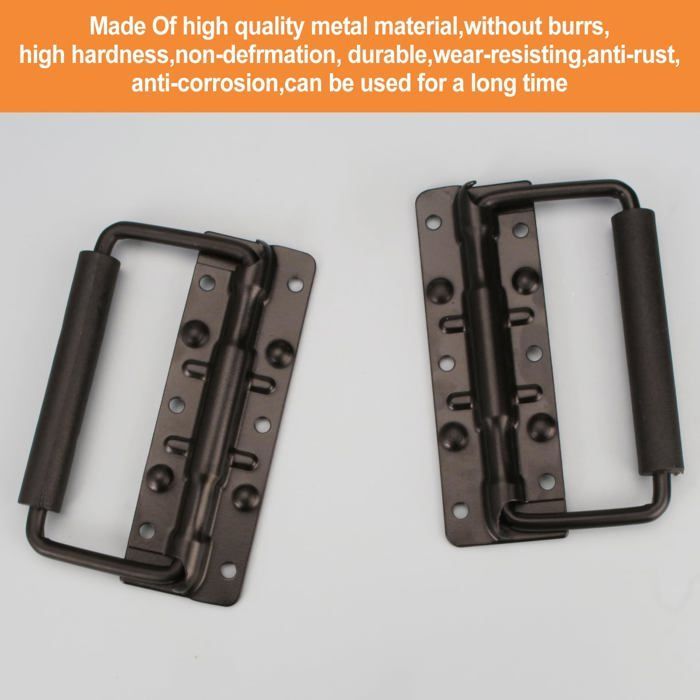 asas plegables con resorte de 125 mm para maletas, cajas de herramientas, repuesto, asa resistente.