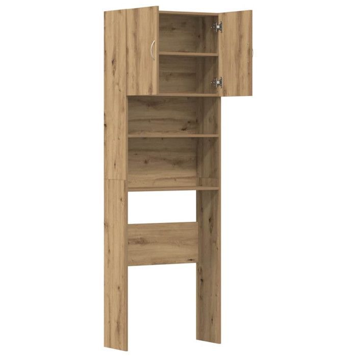 Meuble de machine à laver chêne artisanal bois d ingénierie