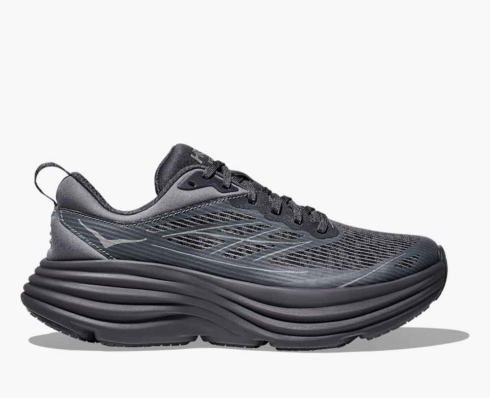 HOKA Stealth/Tech Bondi 8 Caged Gris carbón / Gris cielo