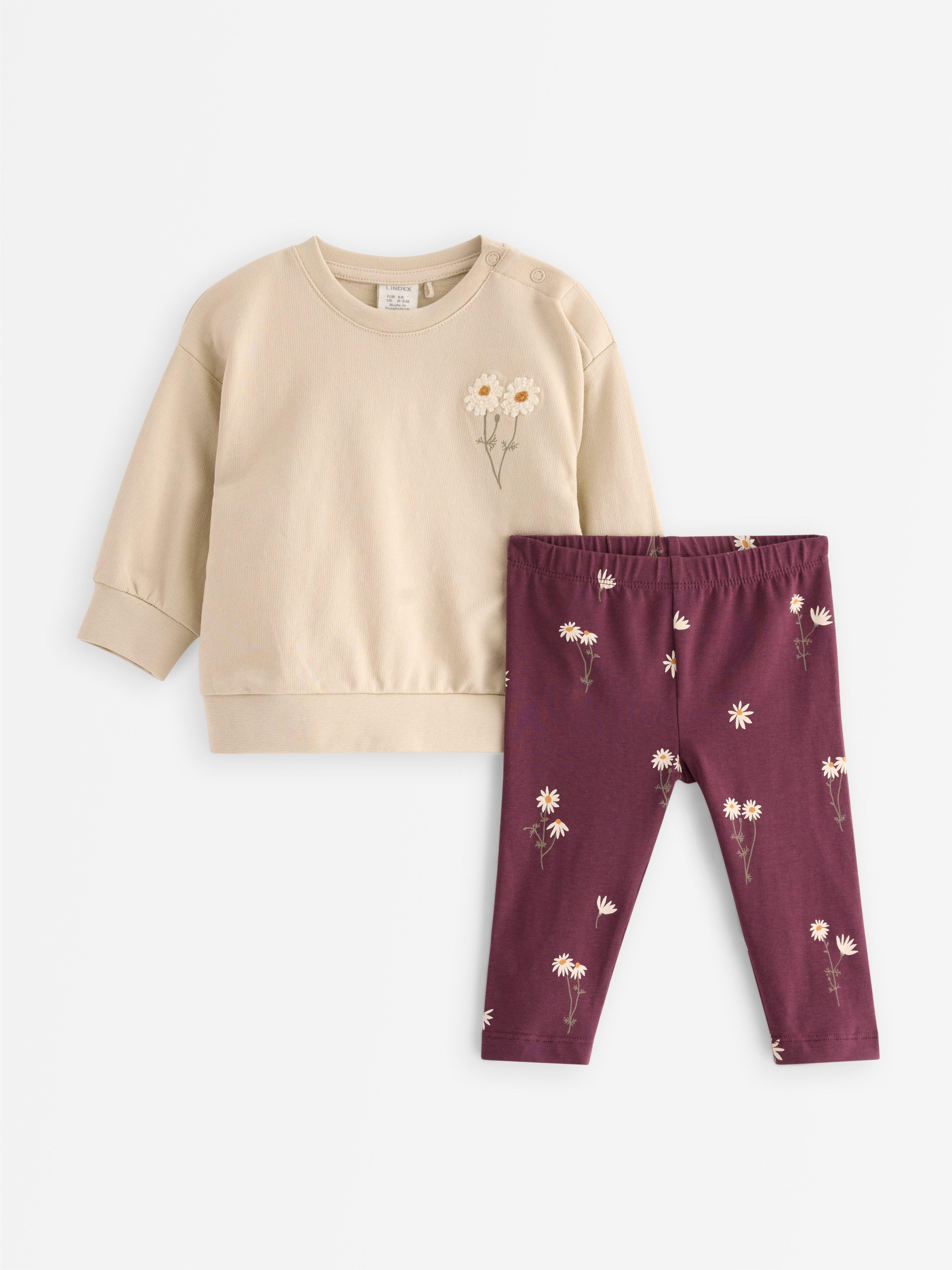 Sett - genser og leggings lys beige