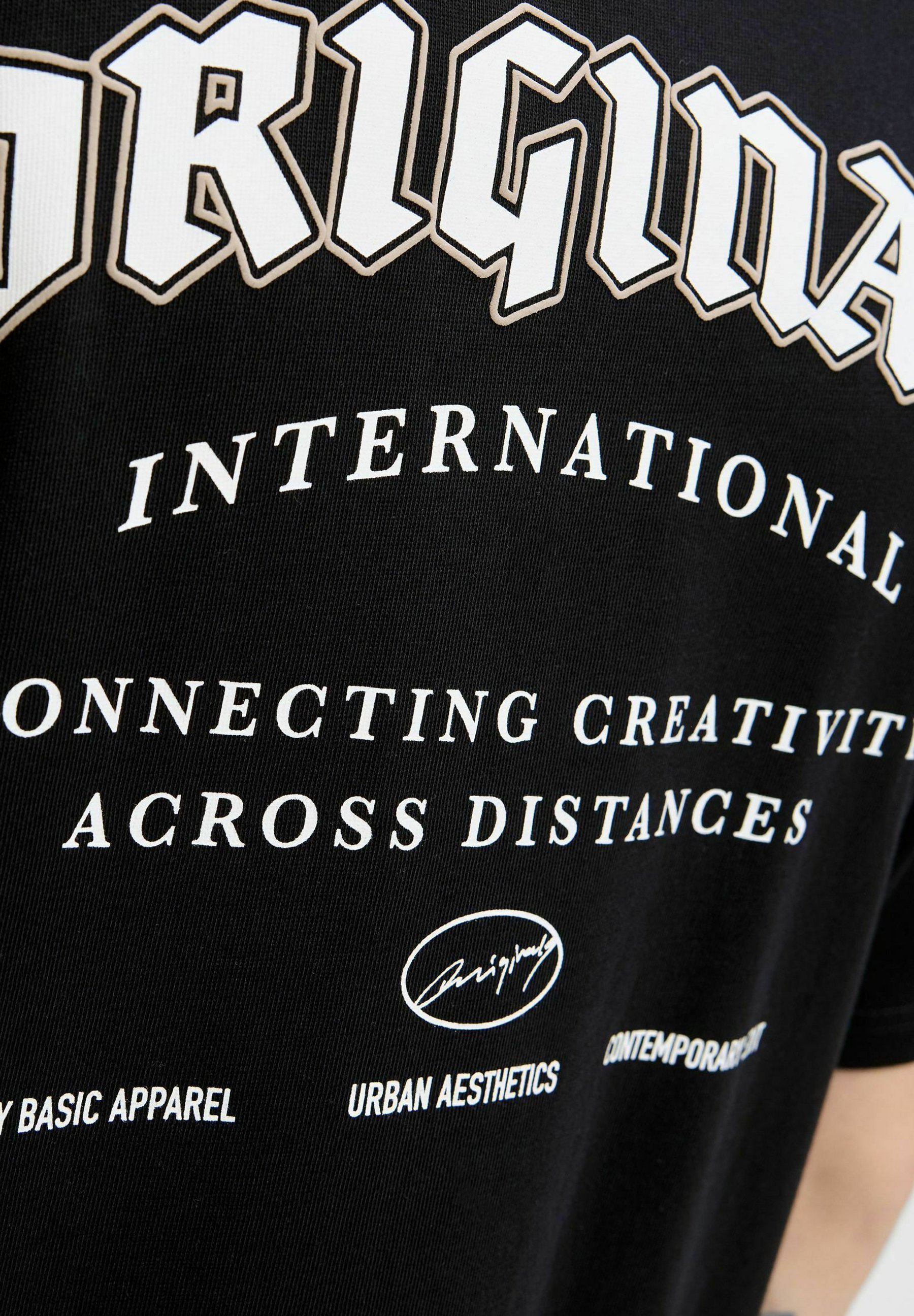 Jack & Jones JORMEADOWS TYPO TEE CREW NECK - Bedrucktes T-Shirt - Schwarz