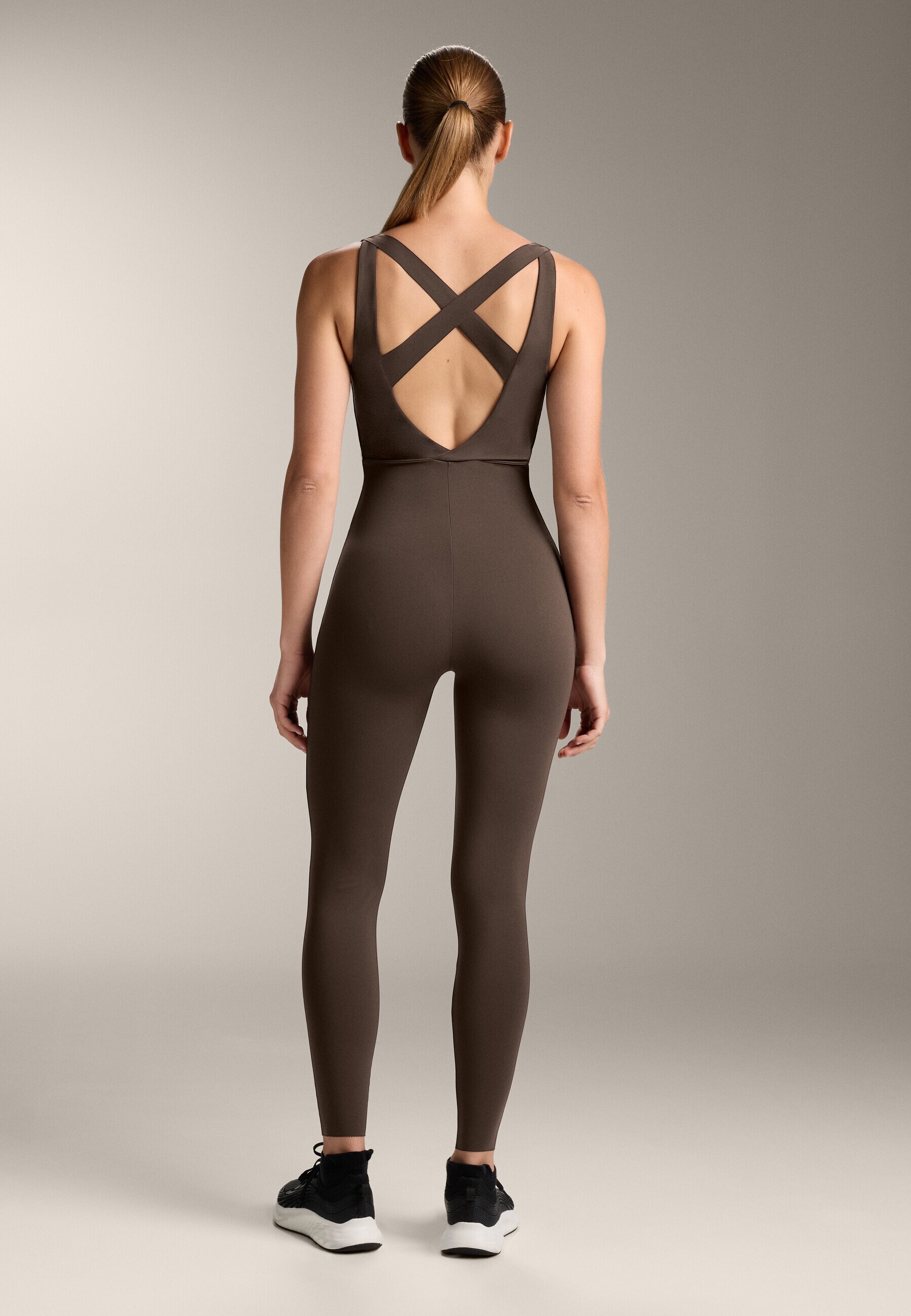 OYSHO COMPRESSIVE BLOCK LONG - Treningsdrakt - brun