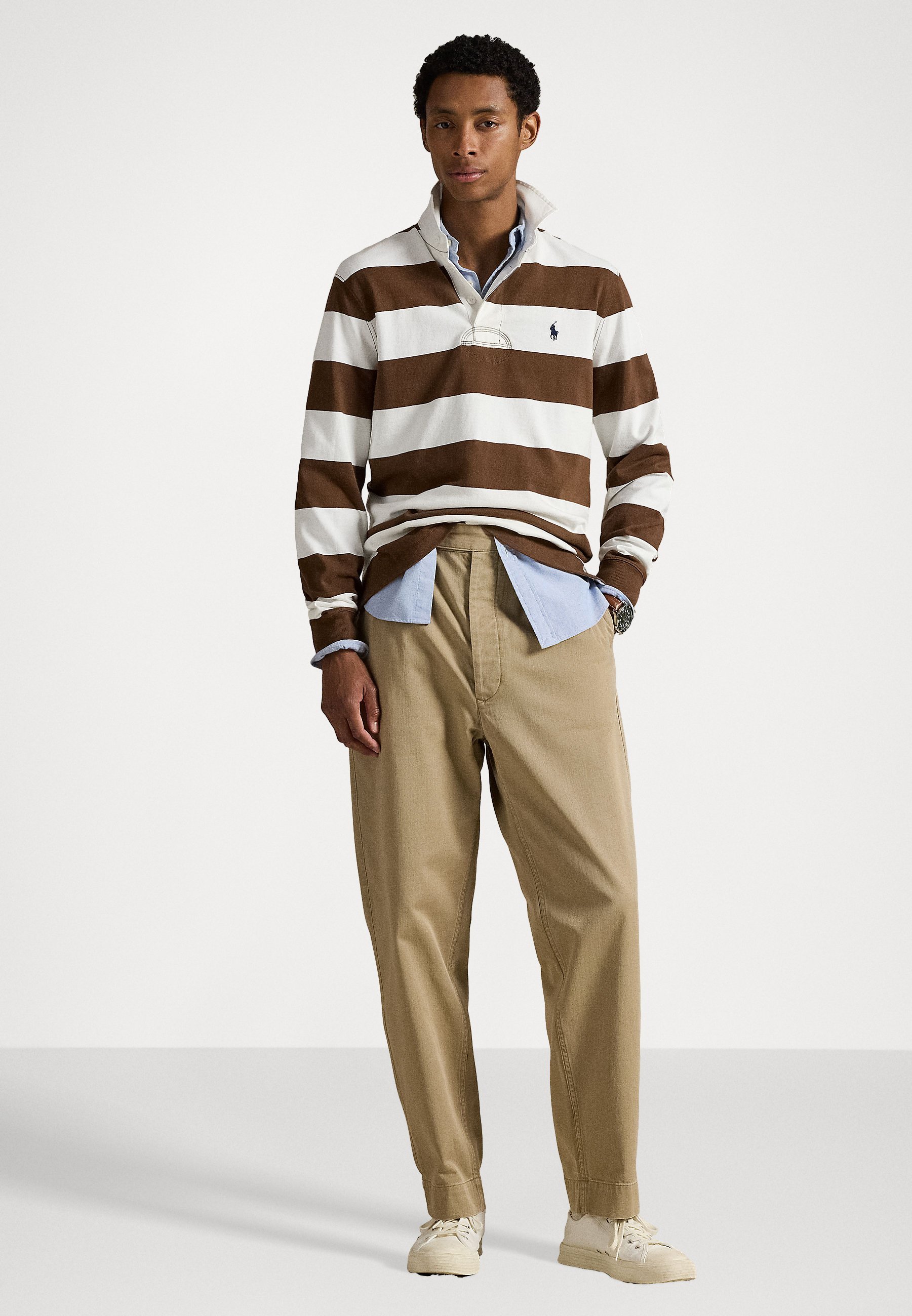 Polo Ralph Lauren THE ICONIC RUGBY SHIRT - Poloskjorter - pale russet/trophy cream