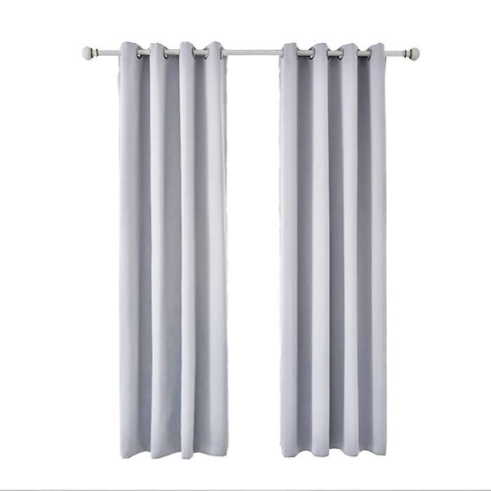 Set di 2 tende oscuranti termiche per soggiorno - 140 x 240 cm (grigio chiaro)