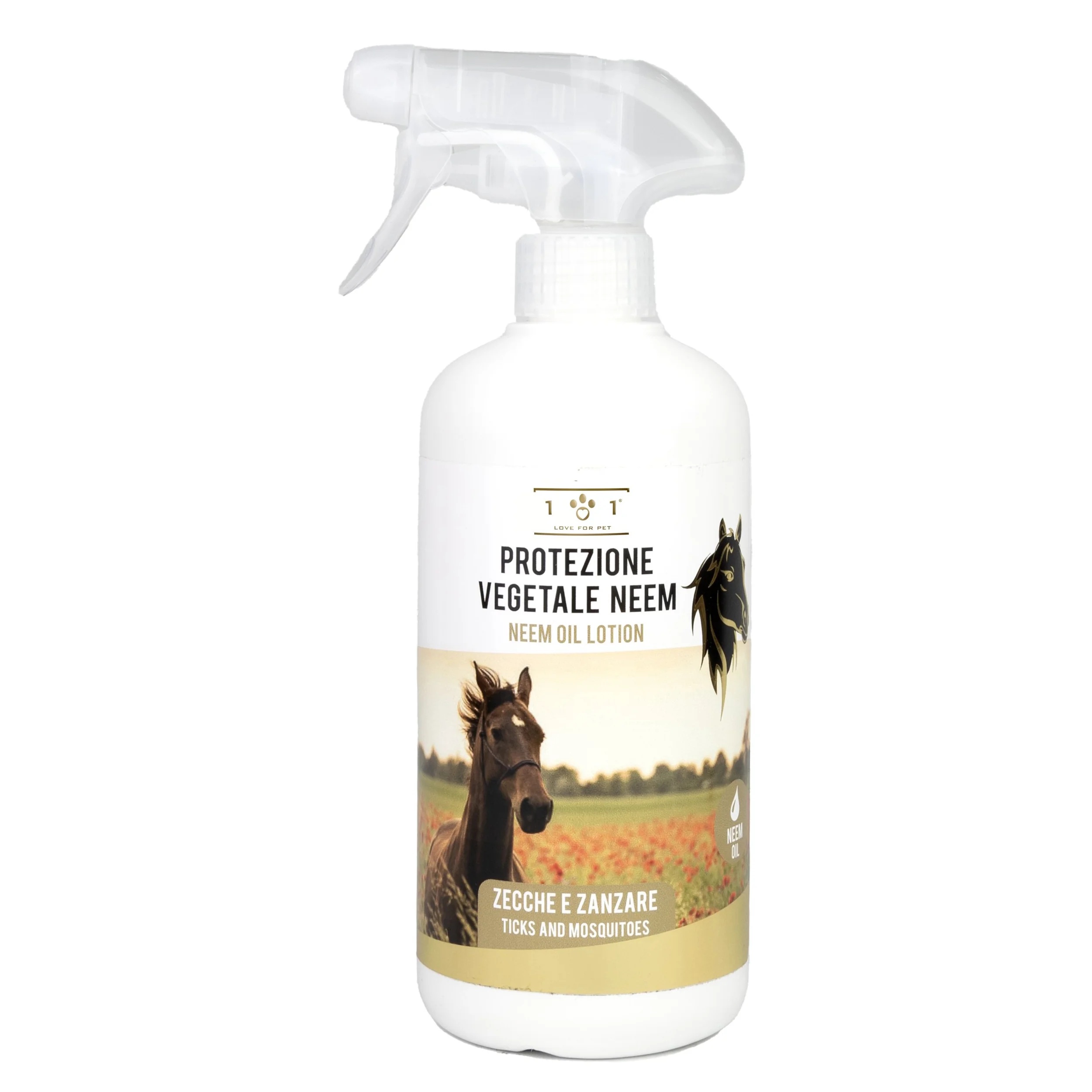 LÍNEA 101 101 Amor por la protección de las plantas de mascotas Aceite de neem 500 ml Para caballos
