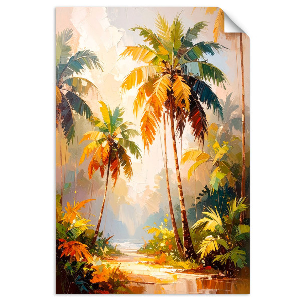 Naklejka na ścianę do salonu Feeby Palmy Dżungla Las Topikalny 20x30