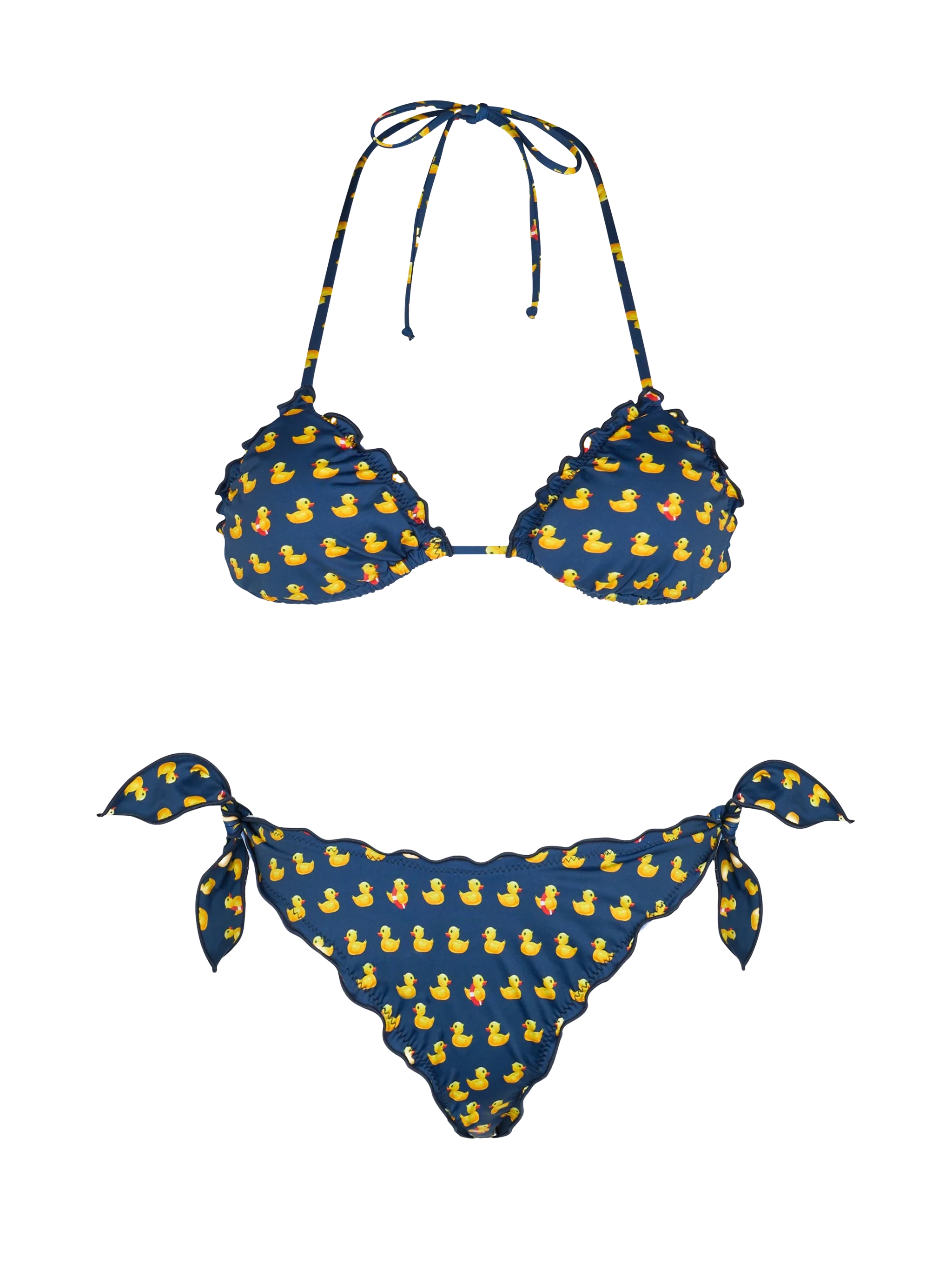 Klassieke driehoekige bikini met eendjes, model Boogschutter Maan