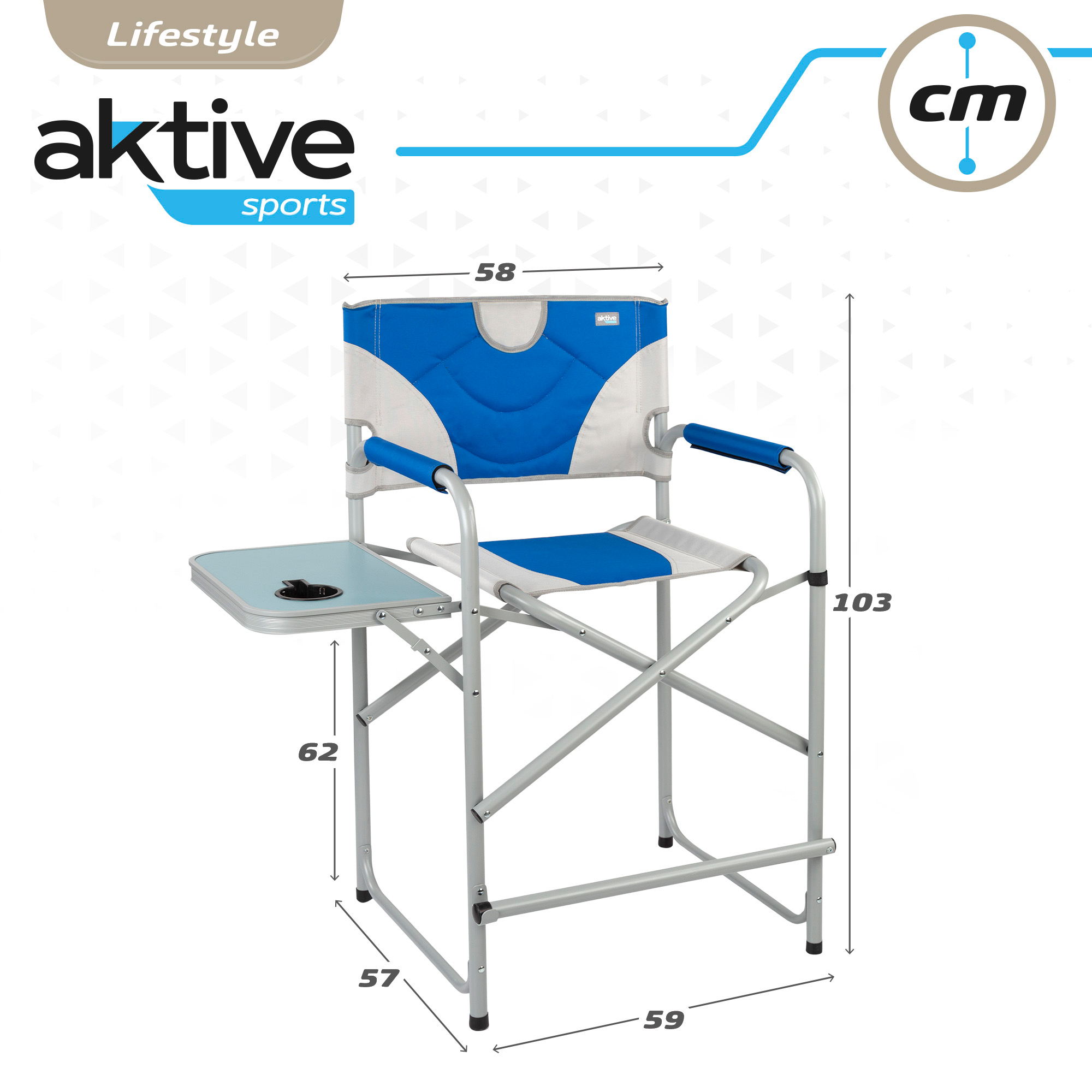  Scaun de regizor pliabil Aktive XL cu înălțime