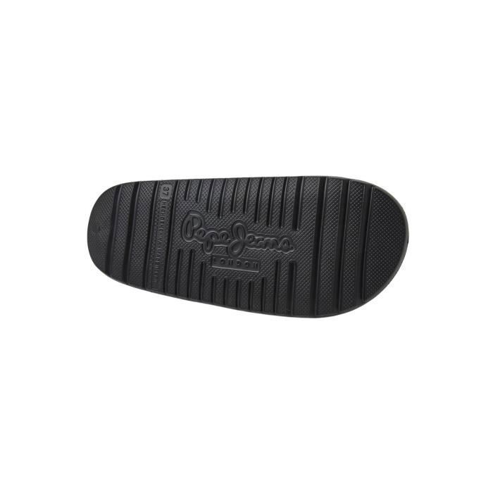 Pepe Jeans Women's Beach Slide Flip-Flops in Black - Wide Strap - Brand Logo