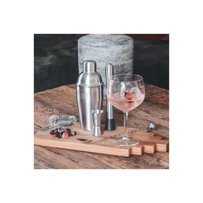 Shaker à cocktail - VACUVIN - Acier inoxydable - 750 ml - Passoire intégrée - Argent