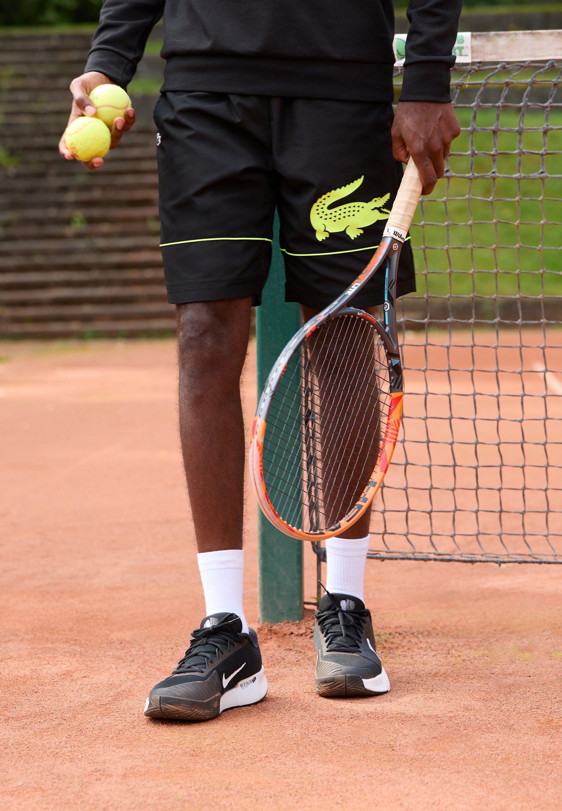 Sportovní kraťasy Lacoste Sport - černá/fluo žlutá