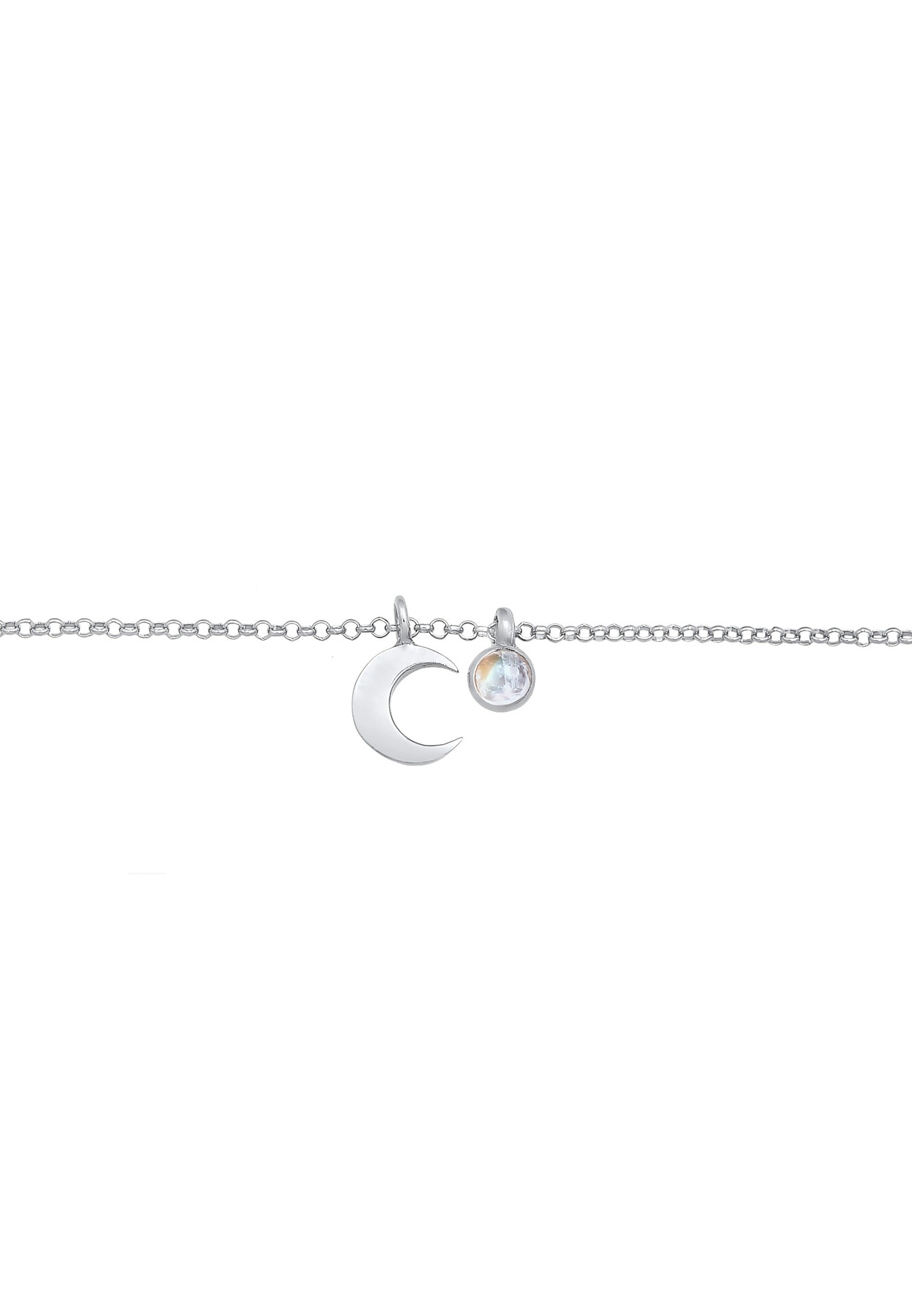 Elli Femmes Choker demi-lune pendentif Astro avec pierre précieuse de lune en argent sterling 925
