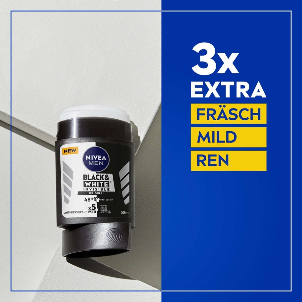 Deodorant stick Black & White pentru bărbați 50 ml - NIVEA