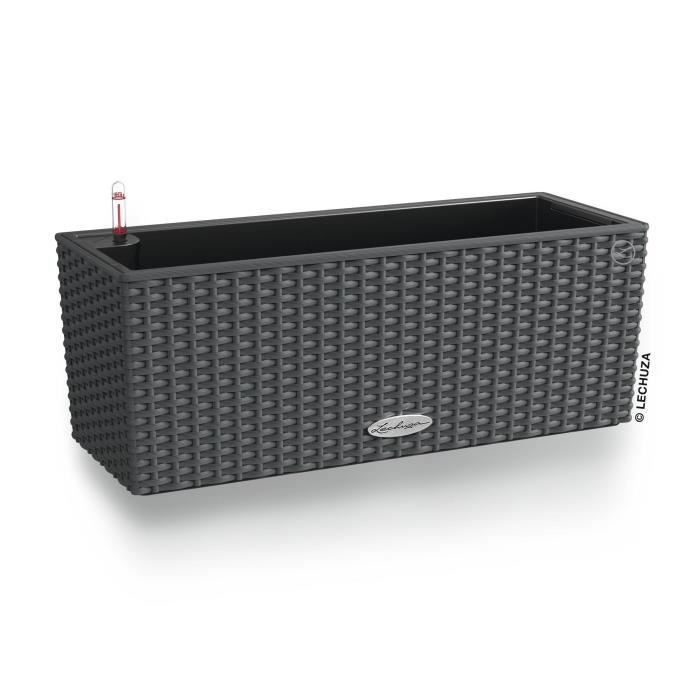 Macetero para balcón LECHUZA - Estilo rústico 50 x 50 x 19 x 19 cm - Kit completo - Granito