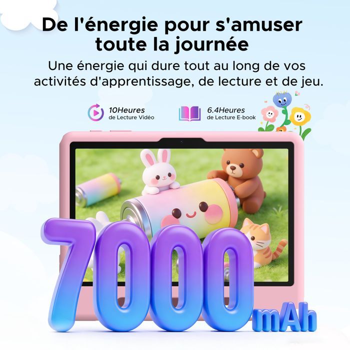 POCKAM P10 Kid 10,1-inch tablet, Android 16, tablet met toetsenbord, muis, koptelefoon, 32GB+64GB, 7000mAh, 5G WiFi - Roze