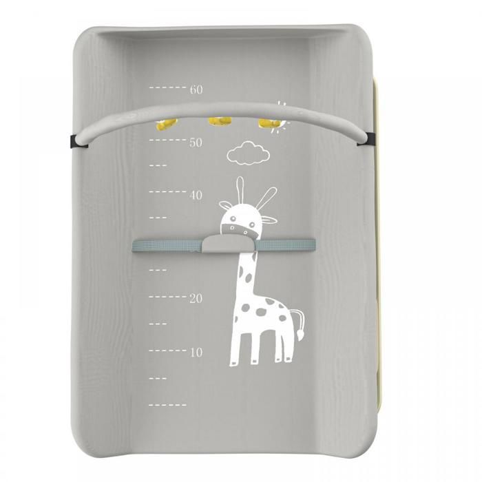 TABLE À LANGER AVEC ÉTAGÈRE À JOUETS, HOMEWELL, HAUTEUR RÉGLABLE, GRIS, 80 X 73 X 86-94 CM