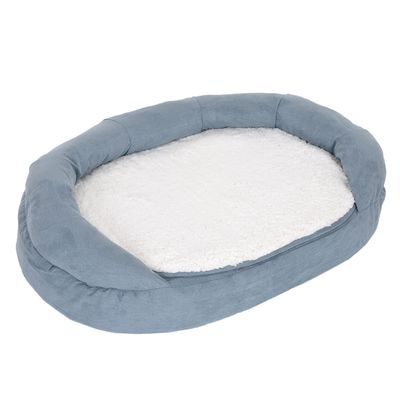 Ovales Hundebett aus Memory-Schaum – Grau