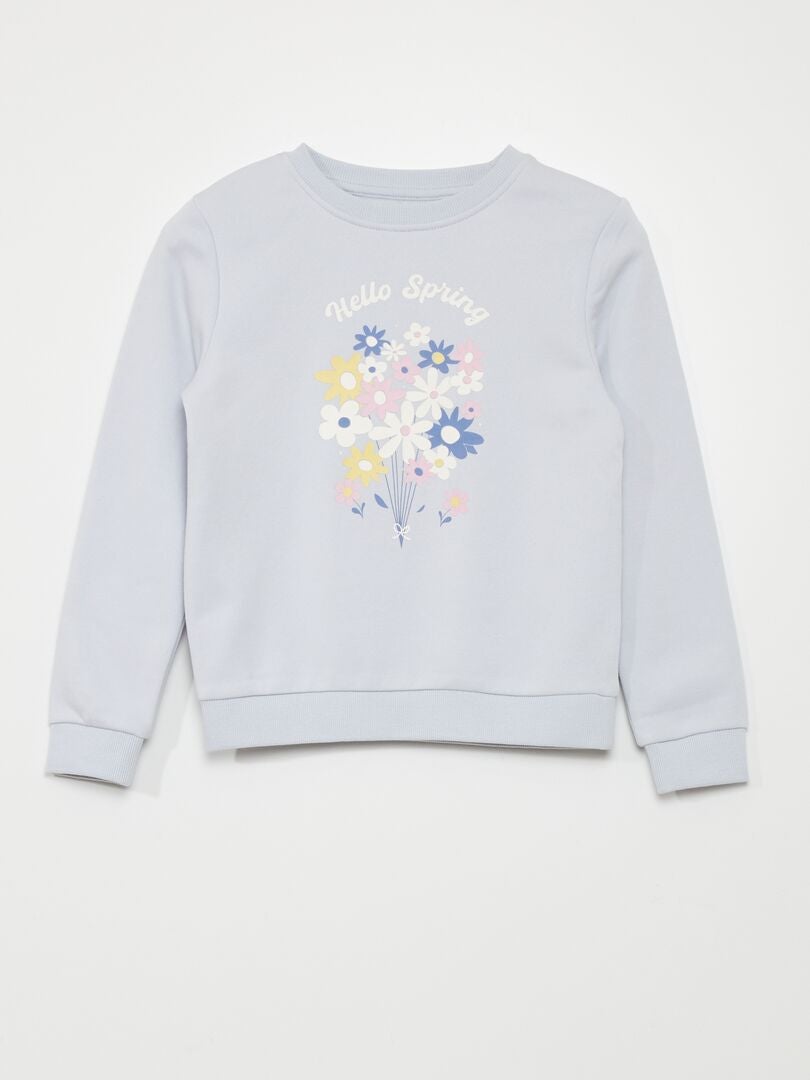 Sudadera de tejido polar con estampado - AZUL