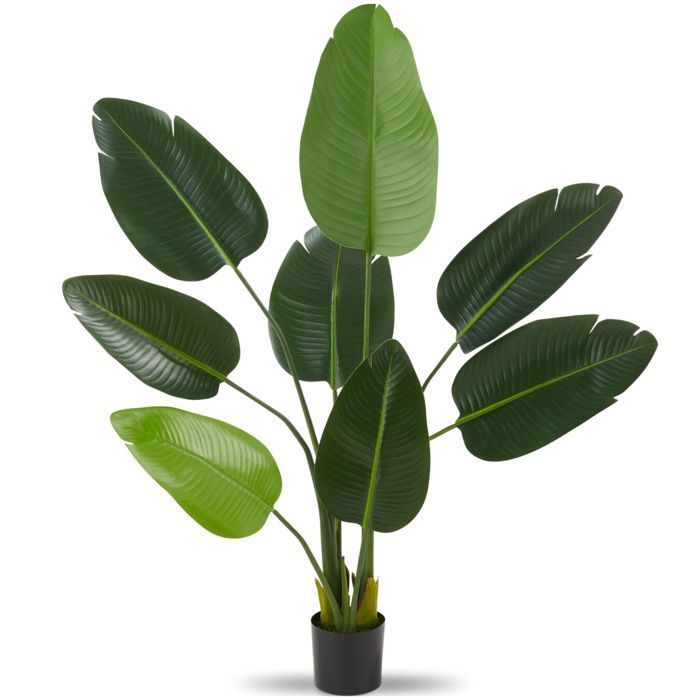 KÜNSTLICHE PFLANZE - TECTAKE - TROPIC Paradiesvogelbaum mit großen, umweltfreundlichen PEVA-Blättern - Höhe 120 cm
