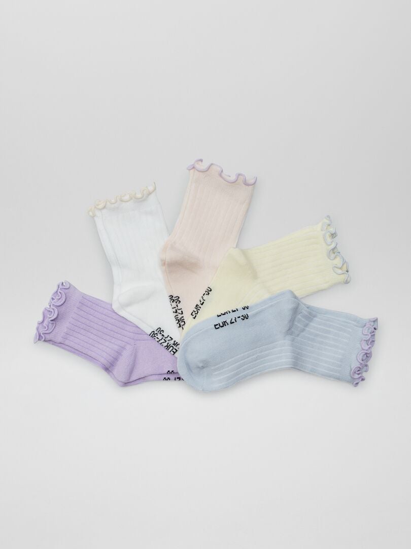 Set van 5 paar sokken - ROZE