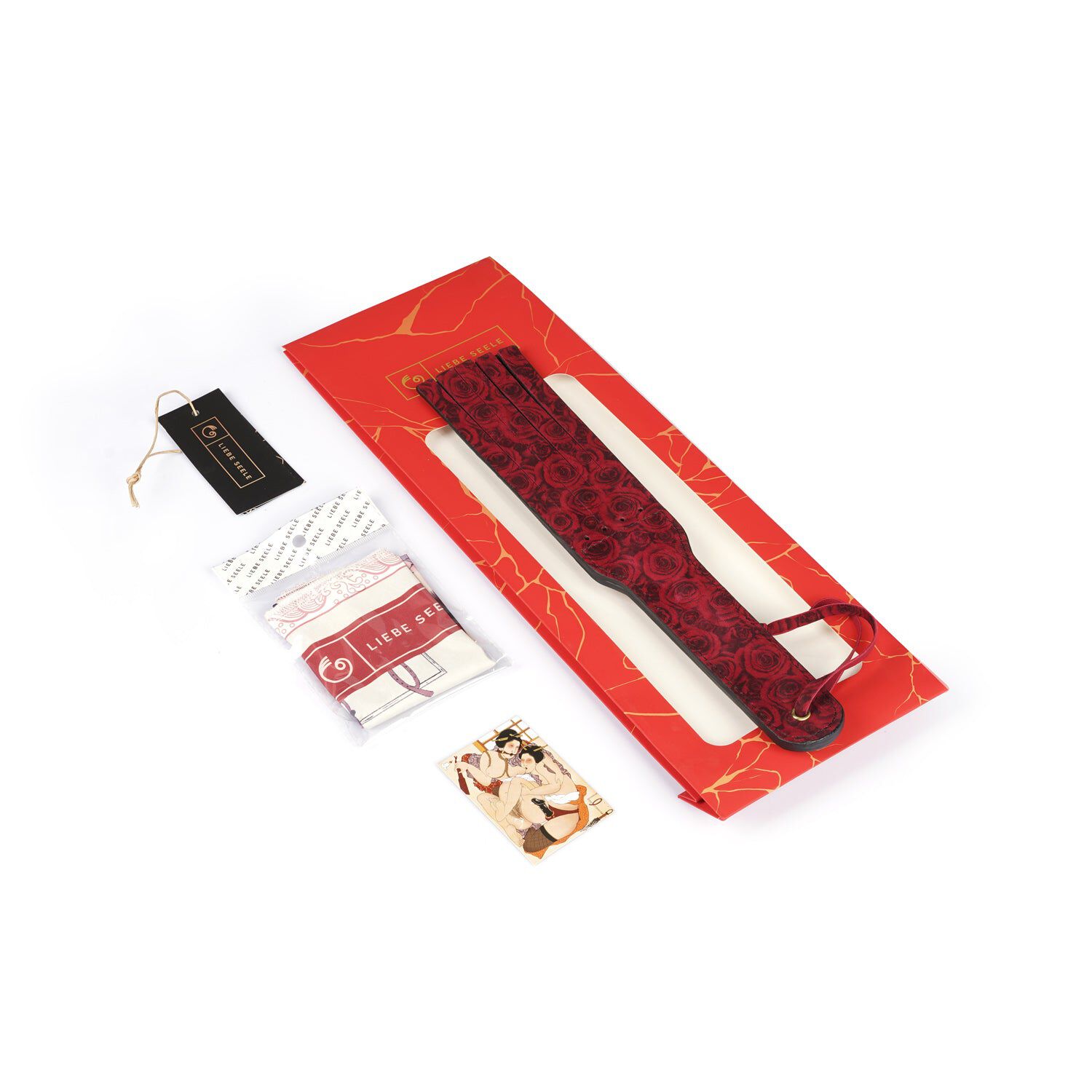 Liebe Seele Kinbaku Ukiyoe Red Rosy báránybőr Tawse