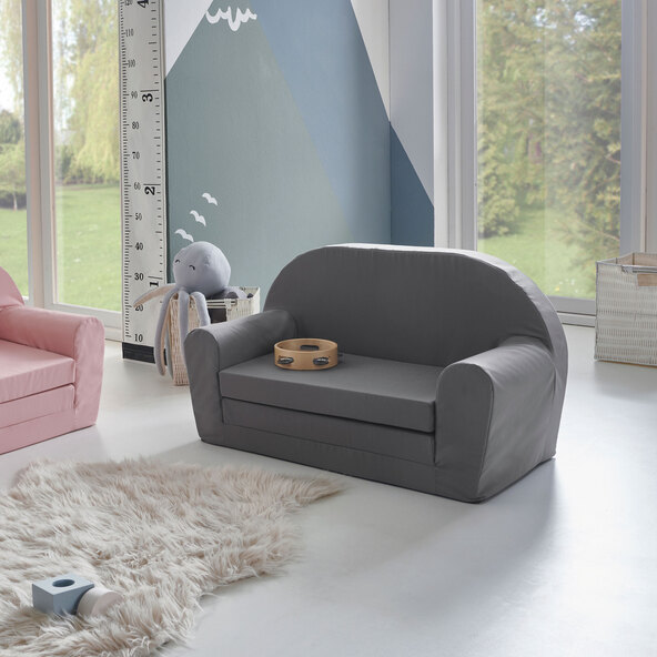 Children's sofa fold-out, grey