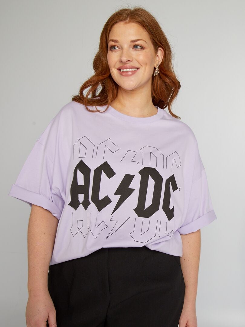AC/DC T-shirt met korte mouwen - PAARS