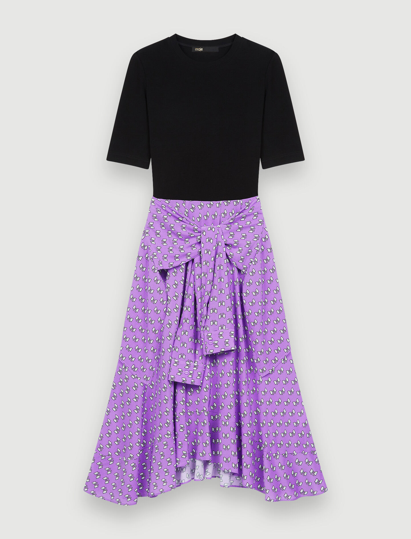 Rochie cu imprimeu Trompe l'oeil - Noeuds Violets