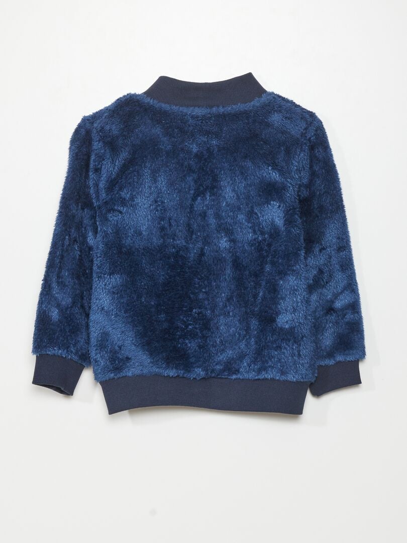 Zachte gebreide jas - BLAUW
