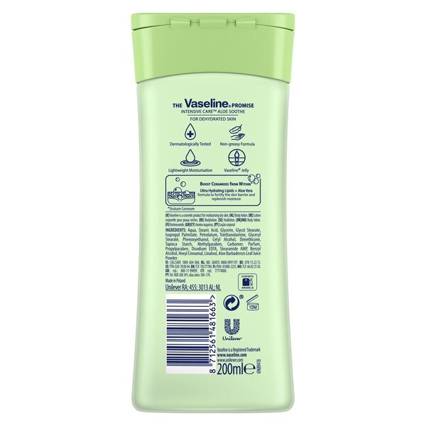 Vaseline Intensive Care Aloë Soothe ķermeņa losjons 200 ml