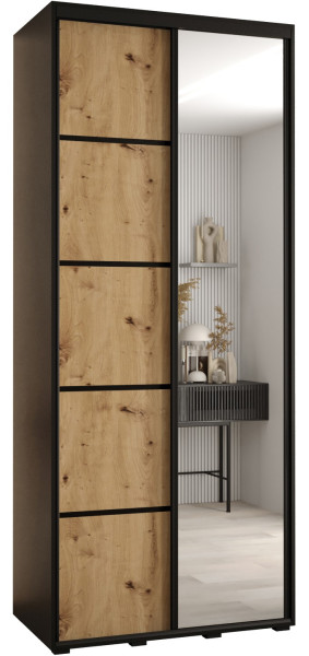 Szafa przesuwna 45 wysoka Davos 5 100 czarny artisan czarny
