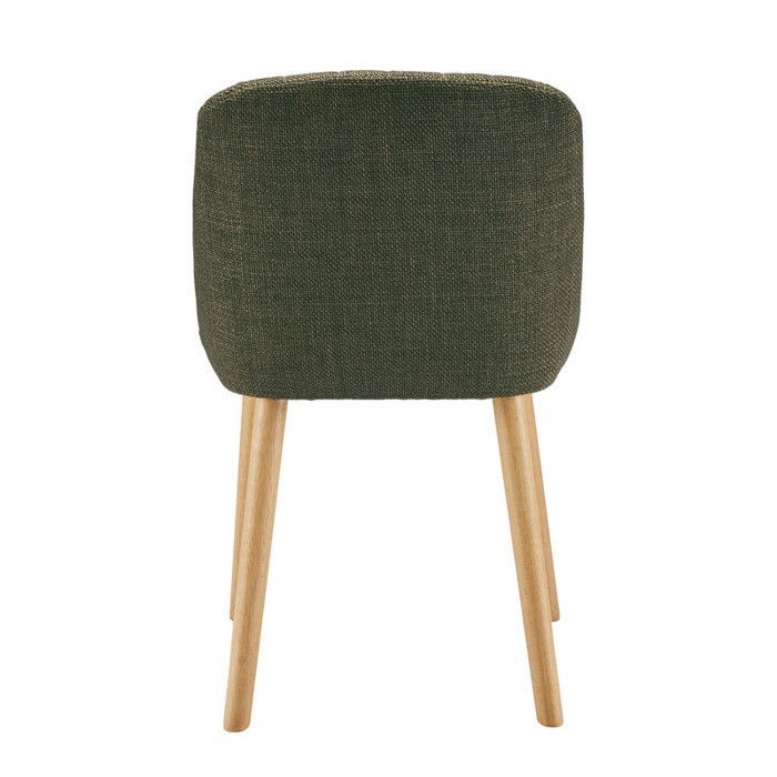 Goeurvant Modern Chairs with Thick Cushion, Ergonomic Backrest and Wooden Legs, Style and Comfort Combined - Set of 6 - Meadow Green