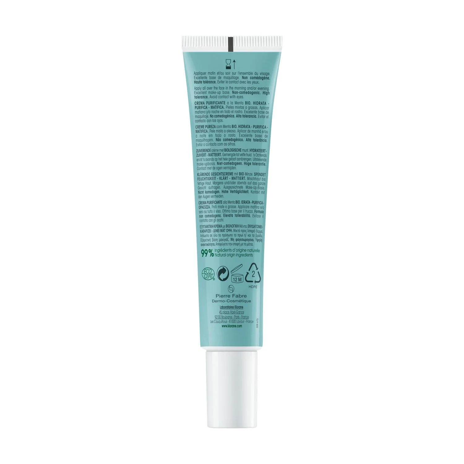 Menta Acquatica Viso Crema Purificante alla Menta BIO - Tratt.viso 24 ore antimperfezioni