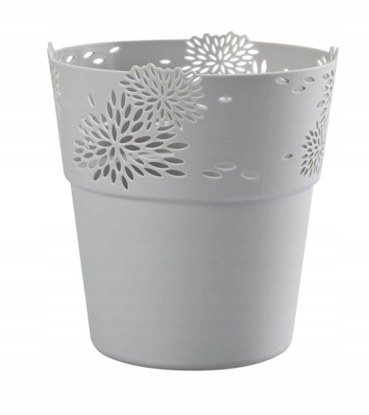 Osłonka ażurowa szara Aster 13 cm