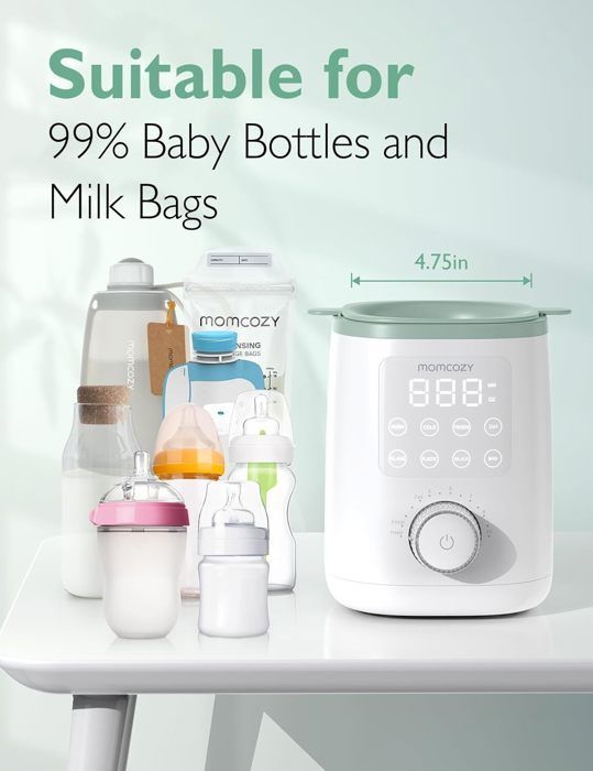 Aquecedor de mamadeiras Momcozy Nutri, 9 em 1, com luz noturna.